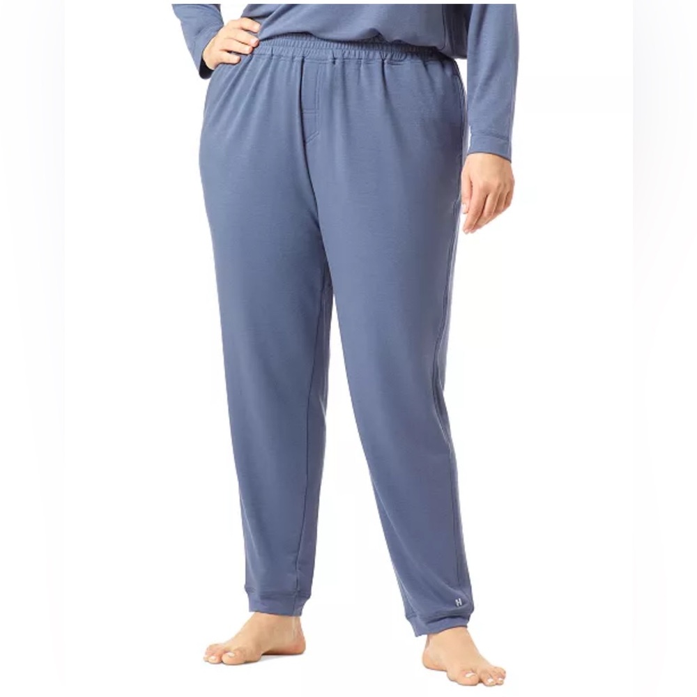 HUE Plus Size French Terry Cuffed Lounge Pant. Color Vintage Blue. 2X